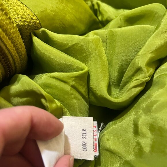 Vintage chartreuse Anne Klein mod mini dress - Picture 8 of 11